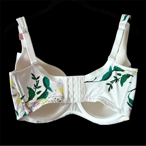 NWT Cacique Bra 38H White Floral Lightly Lined Balconette Underwire - Picture 2 of 4